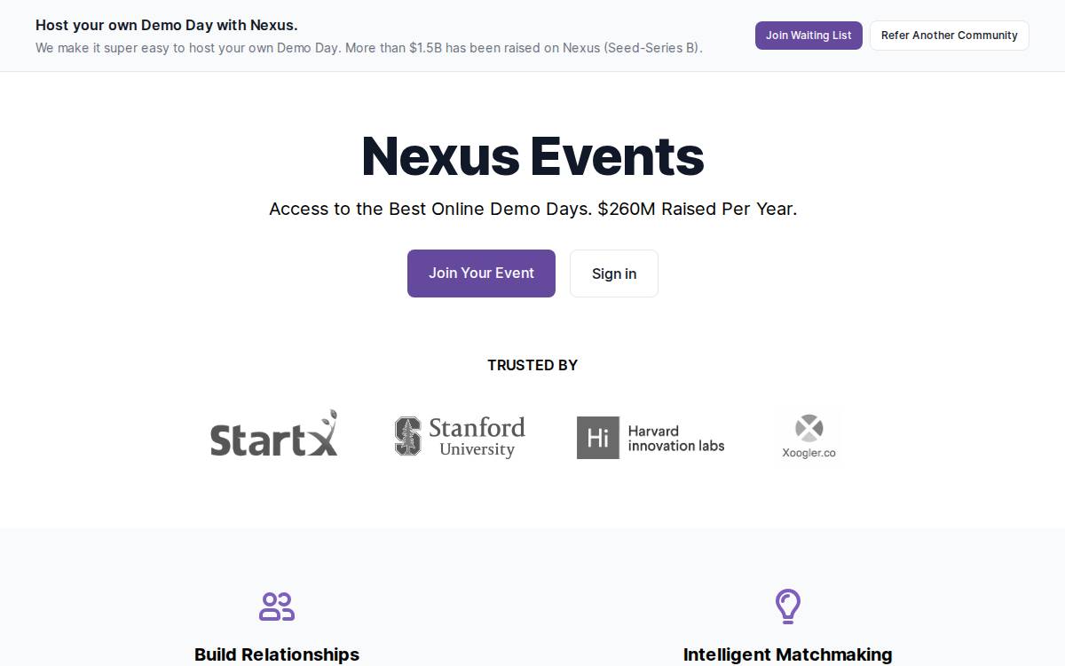 Nexusevents website preview