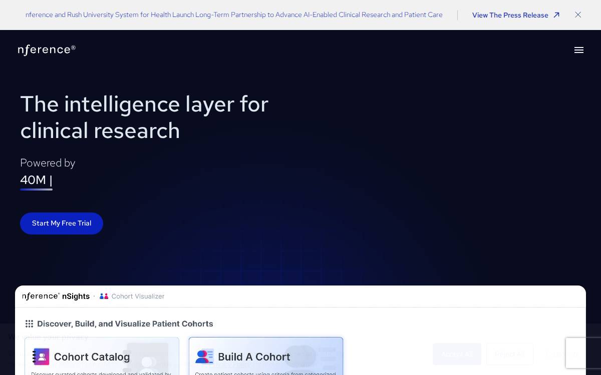 Nference website preview