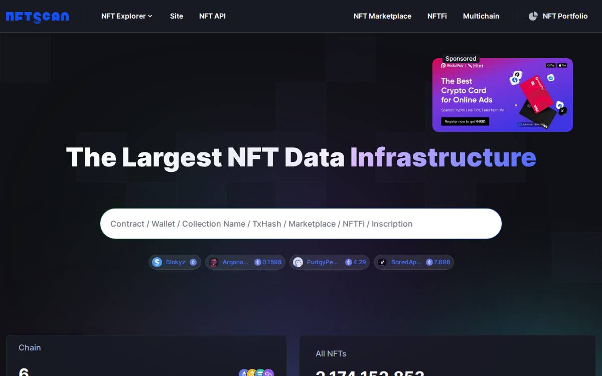 NFTScan website preview