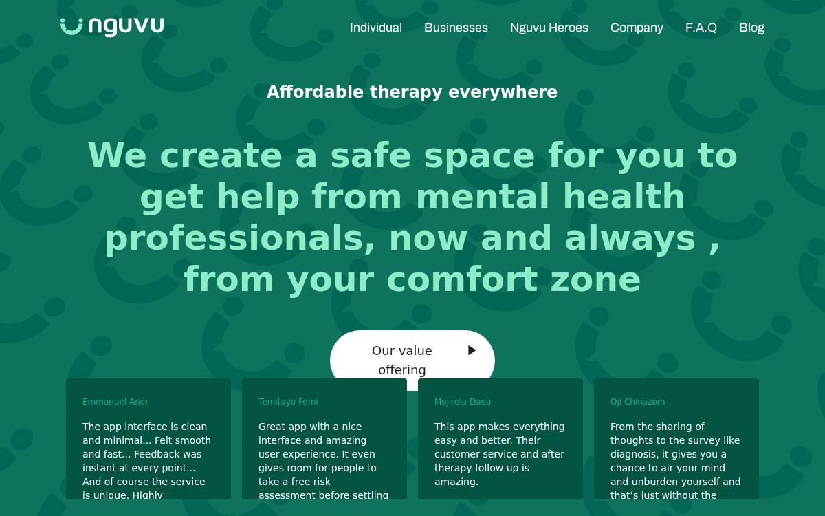 Nguvuhealth website preview