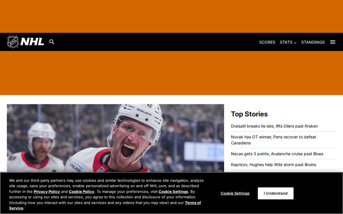 Nhl website preview