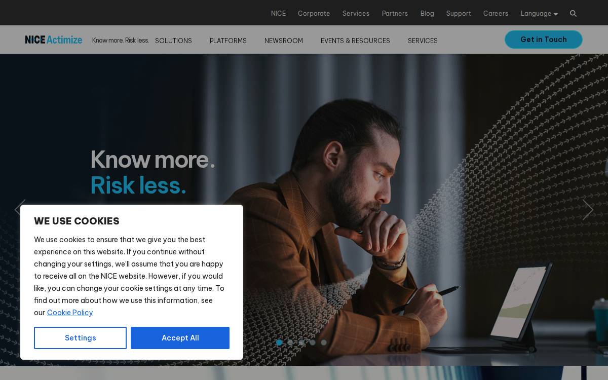 Niceactimize website preview