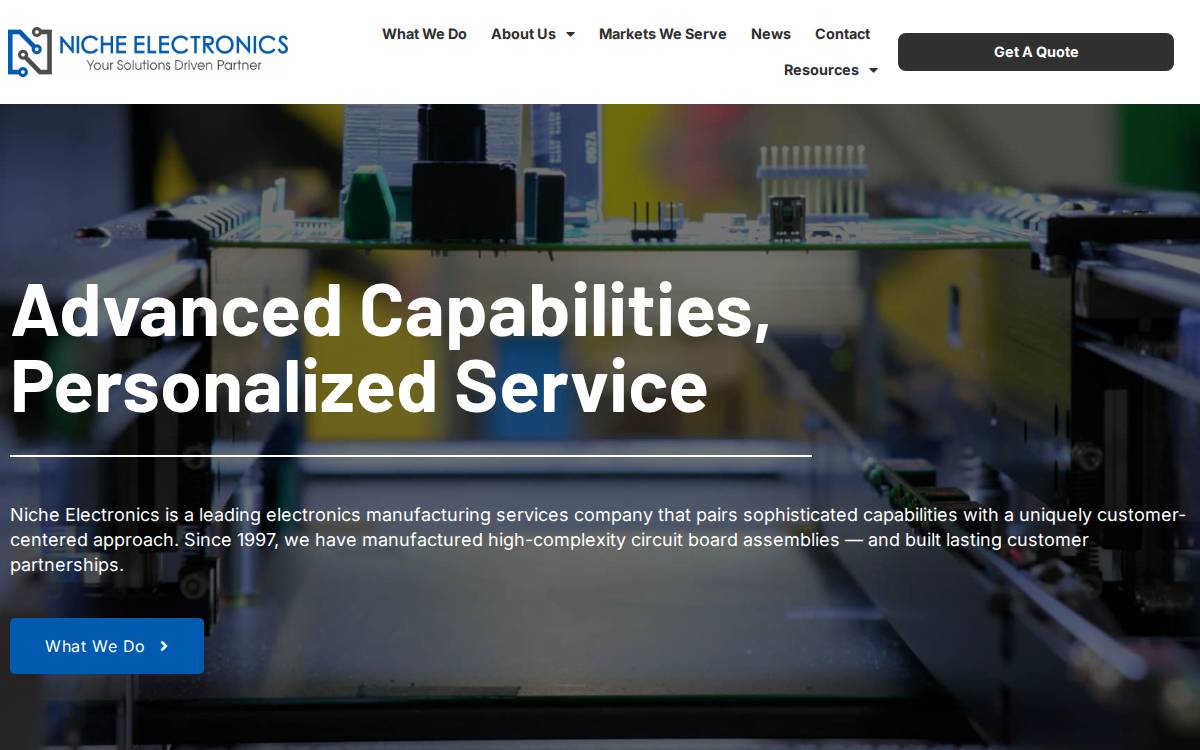 Niche Electronics website preview