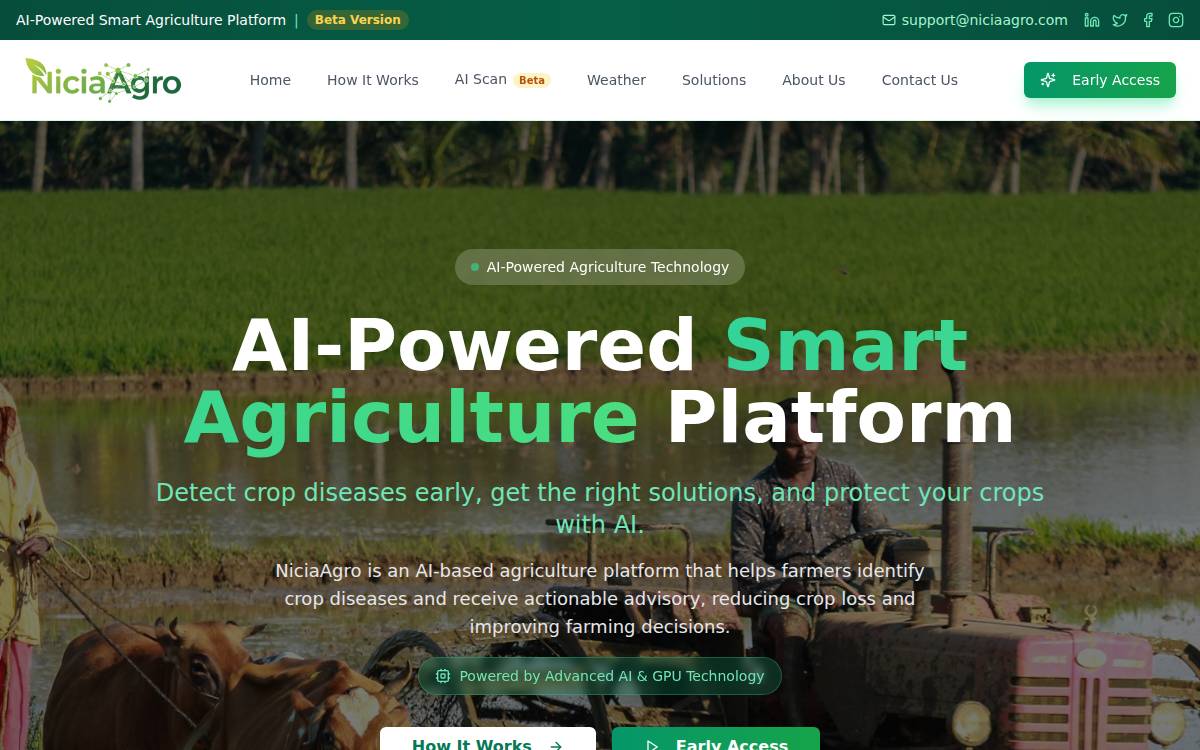 Niciaagro website preview