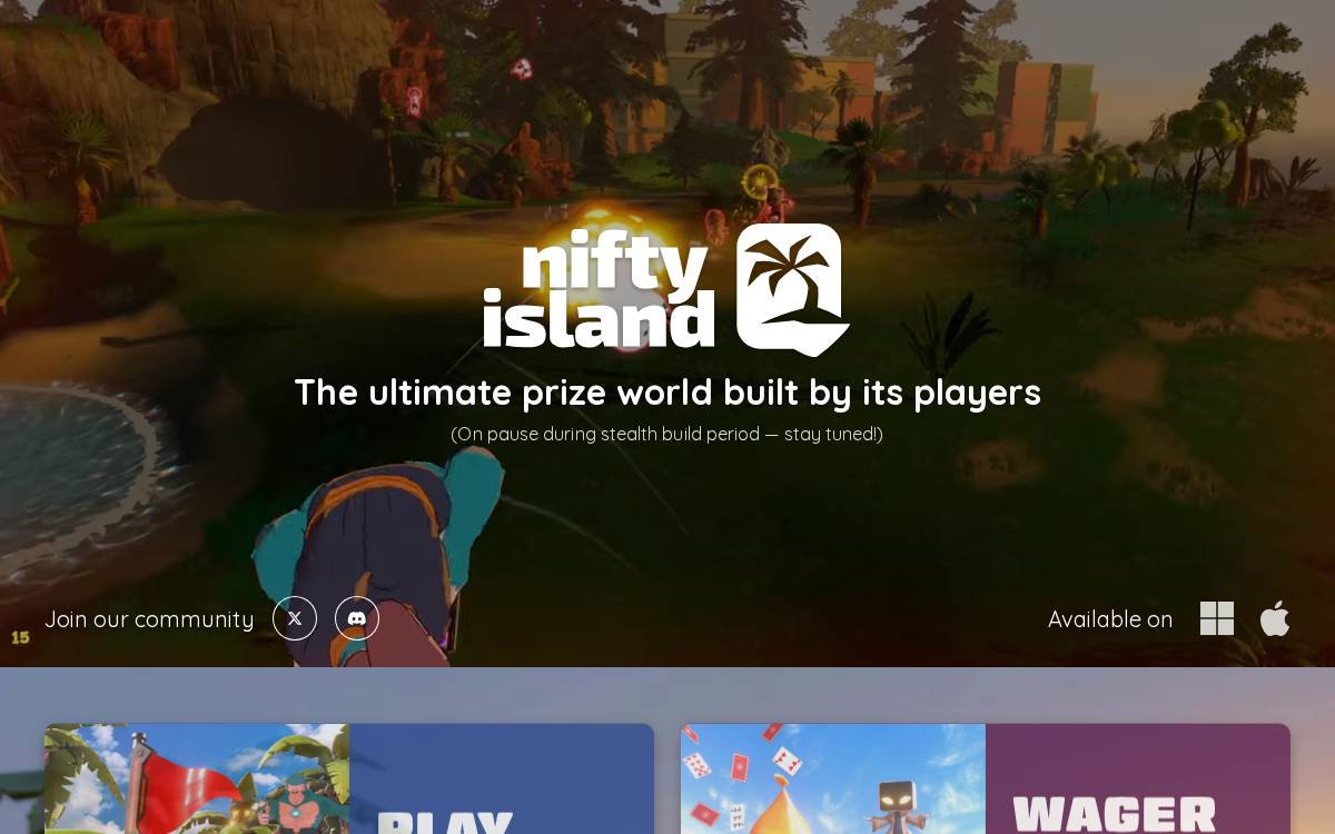 Nifty Island website preview