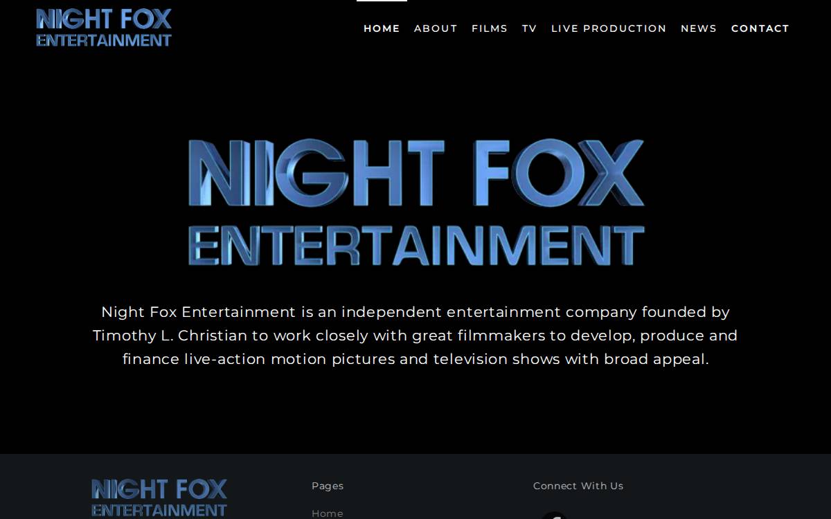 Night FOX Entertainment website preview