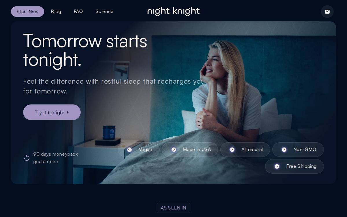 Night Knight website preview