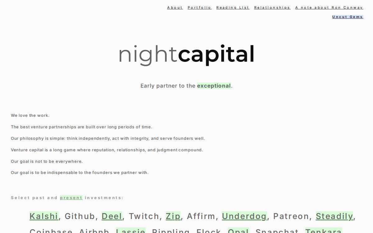 Nightcapvc website preview