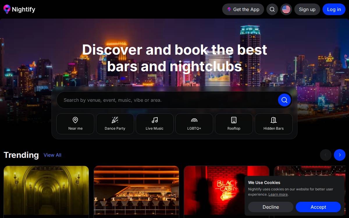 Nightify website preview