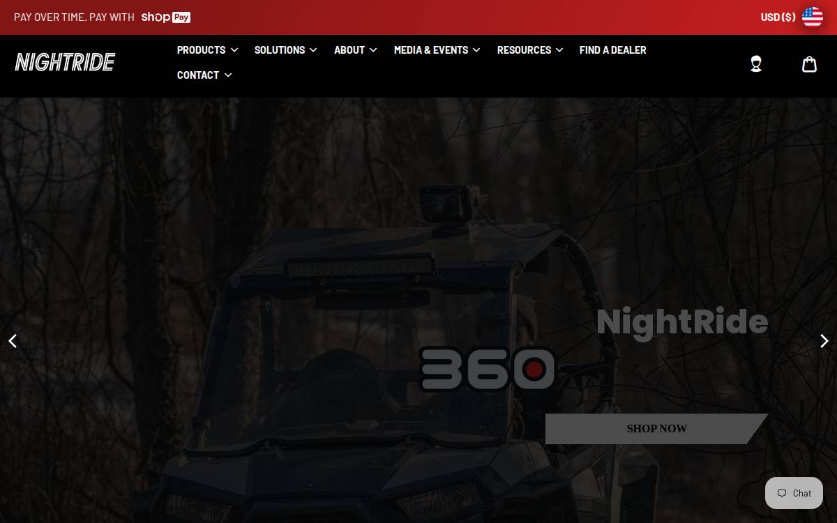 NightRide Thermal website preview