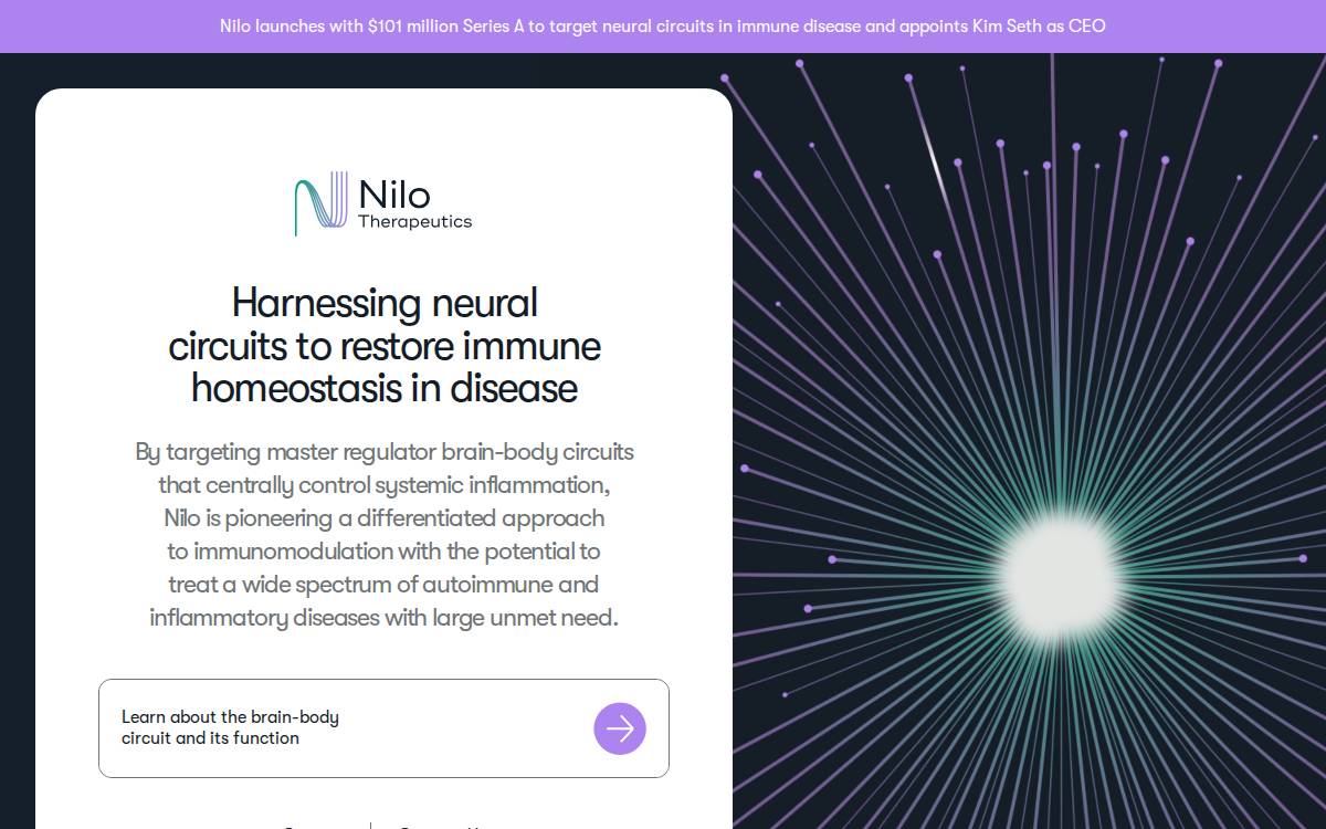 Nilo Therapeutics website preview