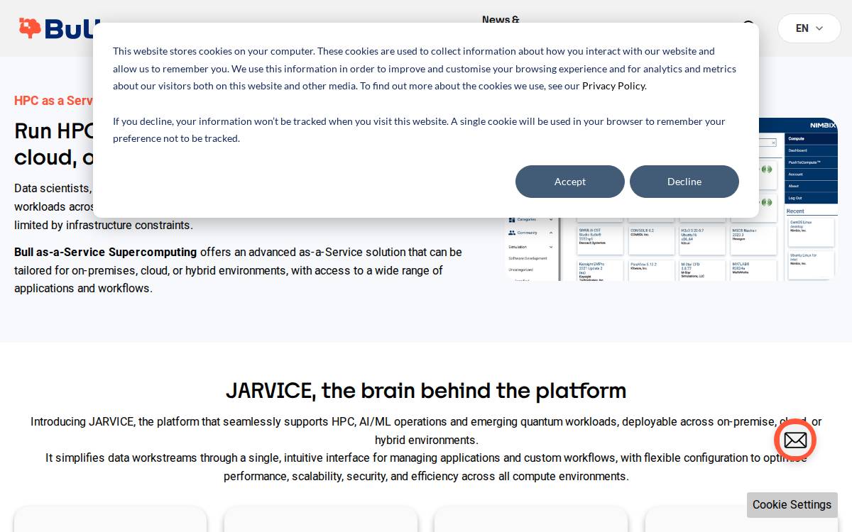 Nimbix website preview