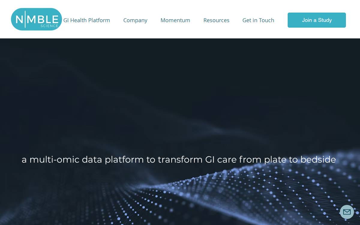 Nimble Science website preview