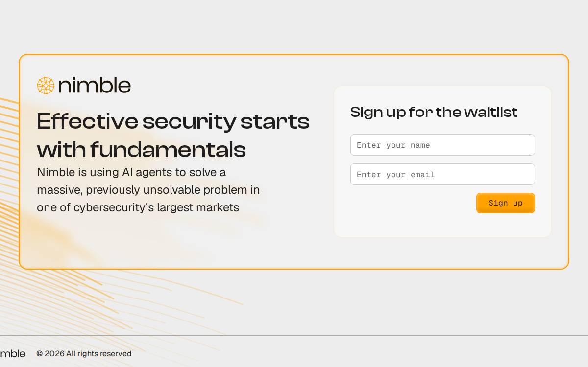 Nimble Security website preview