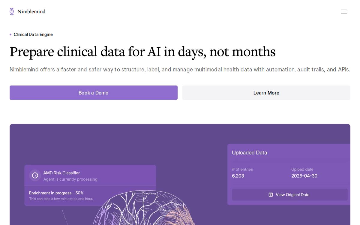 Nimblemind.ai website preview