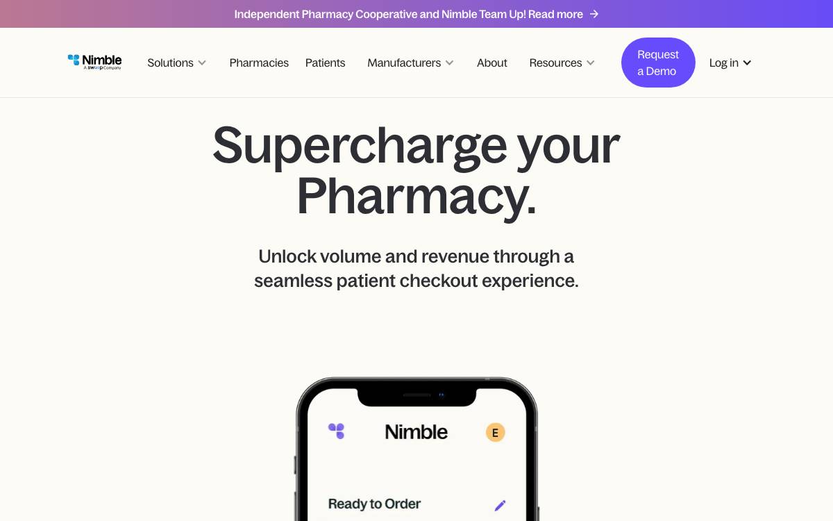 Nimble Rx website preview