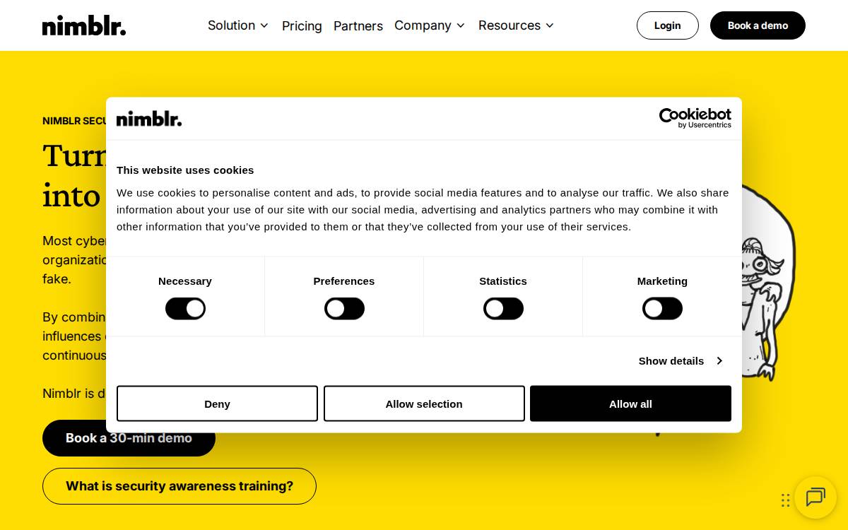 Nimblr website preview