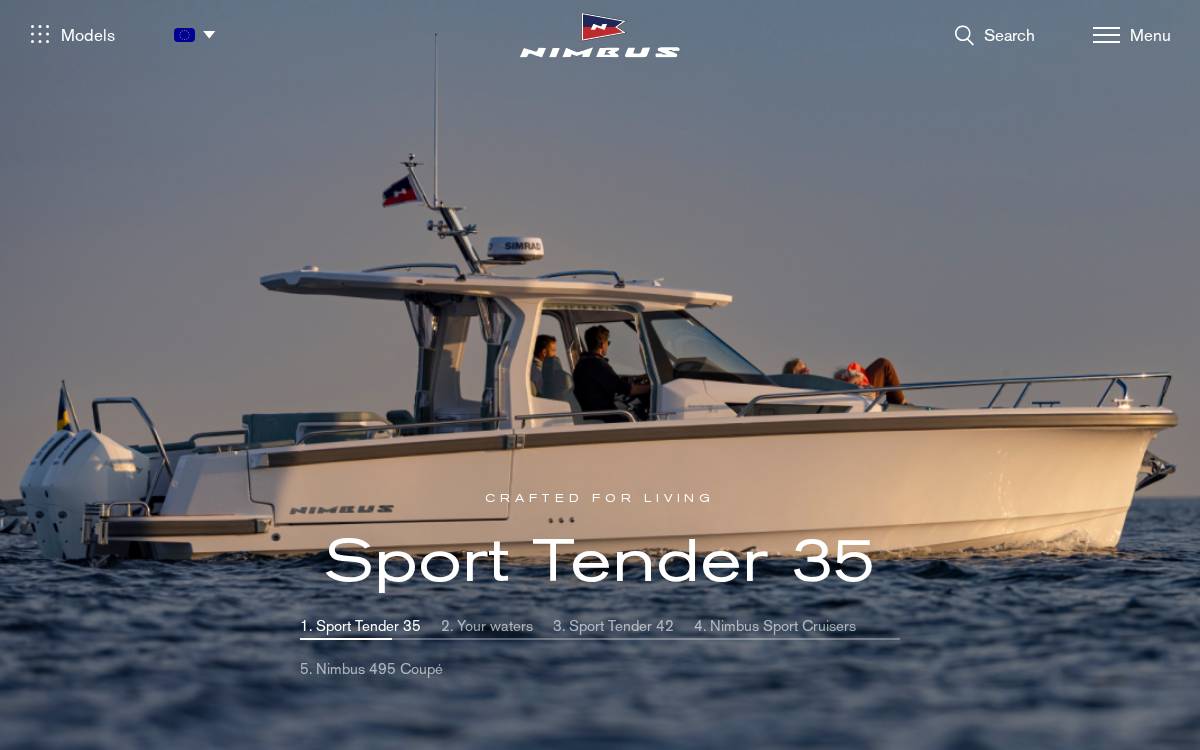 Nimbus Boats website preview