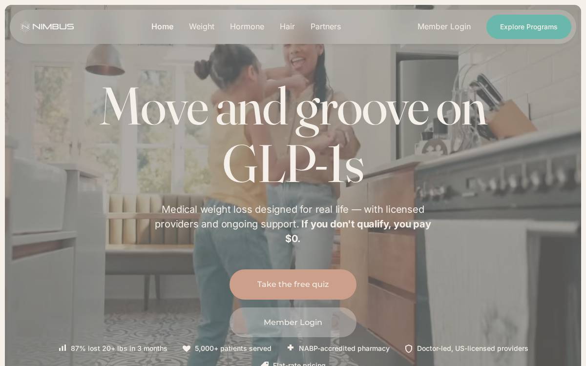 Nimbus Healthcare website preview