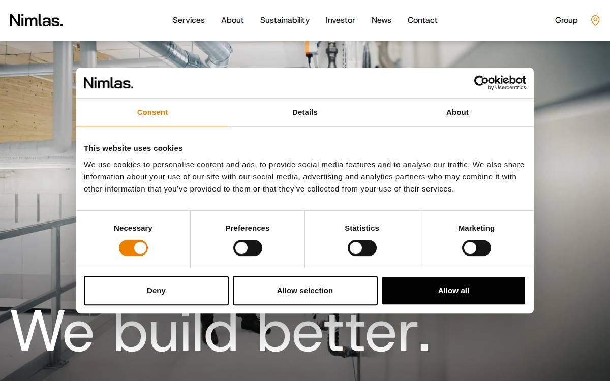 Nimlas Group website preview