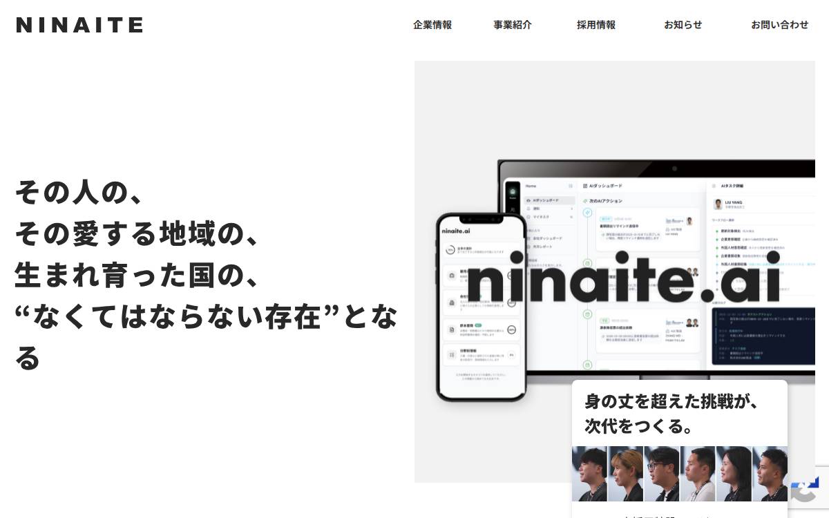 NINAITE website preview