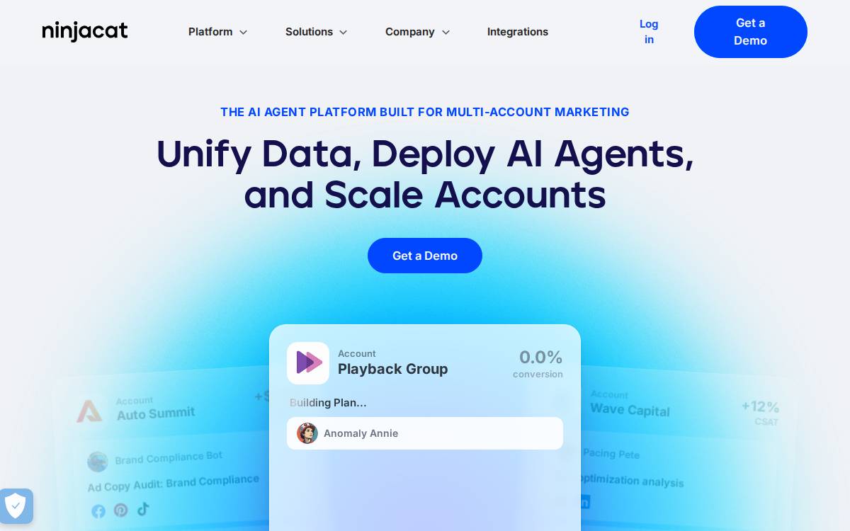 NinjaCat website preview