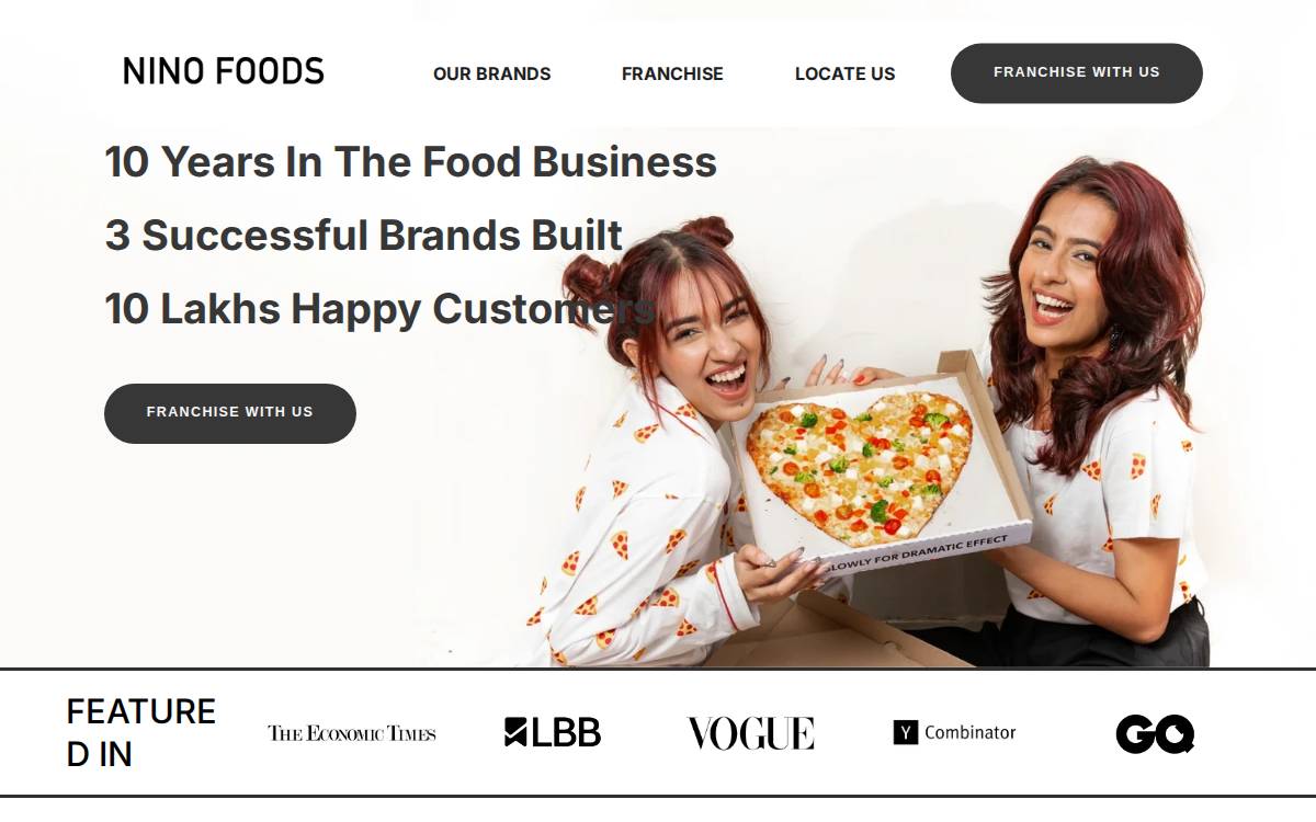 Nino Foods website preview