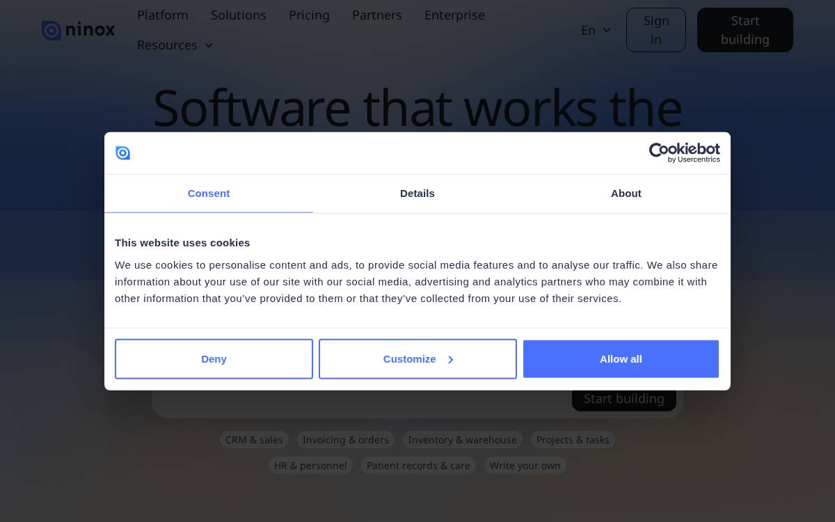 Ninox website preview