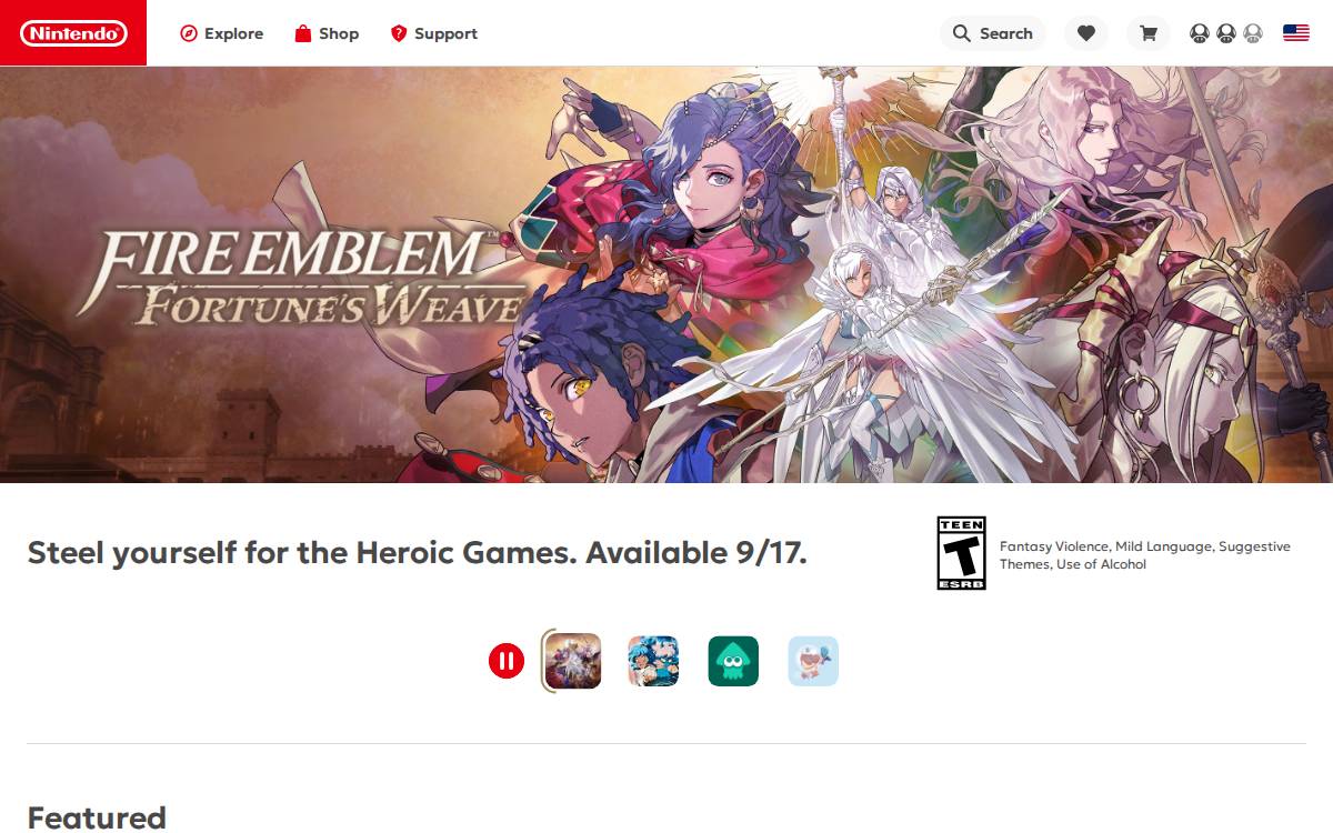 Nintendo website preview