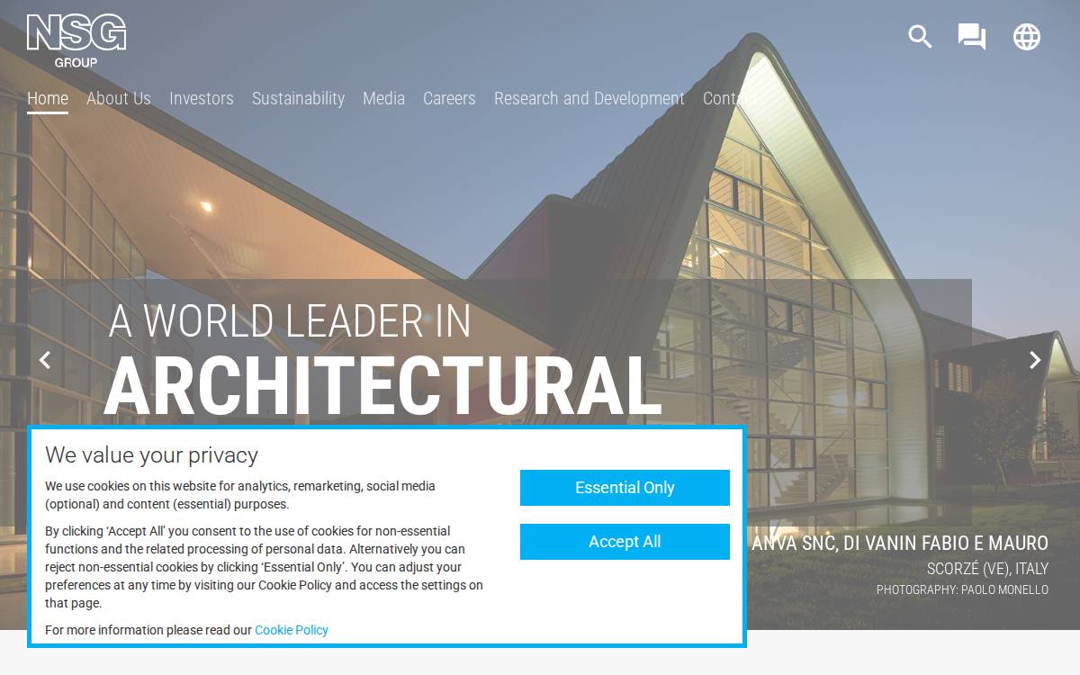 Nippon Sheet Glass CO., Ltd. website preview