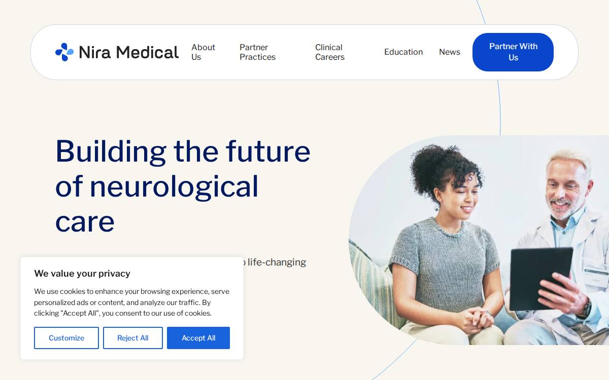 Nira Medical website preview