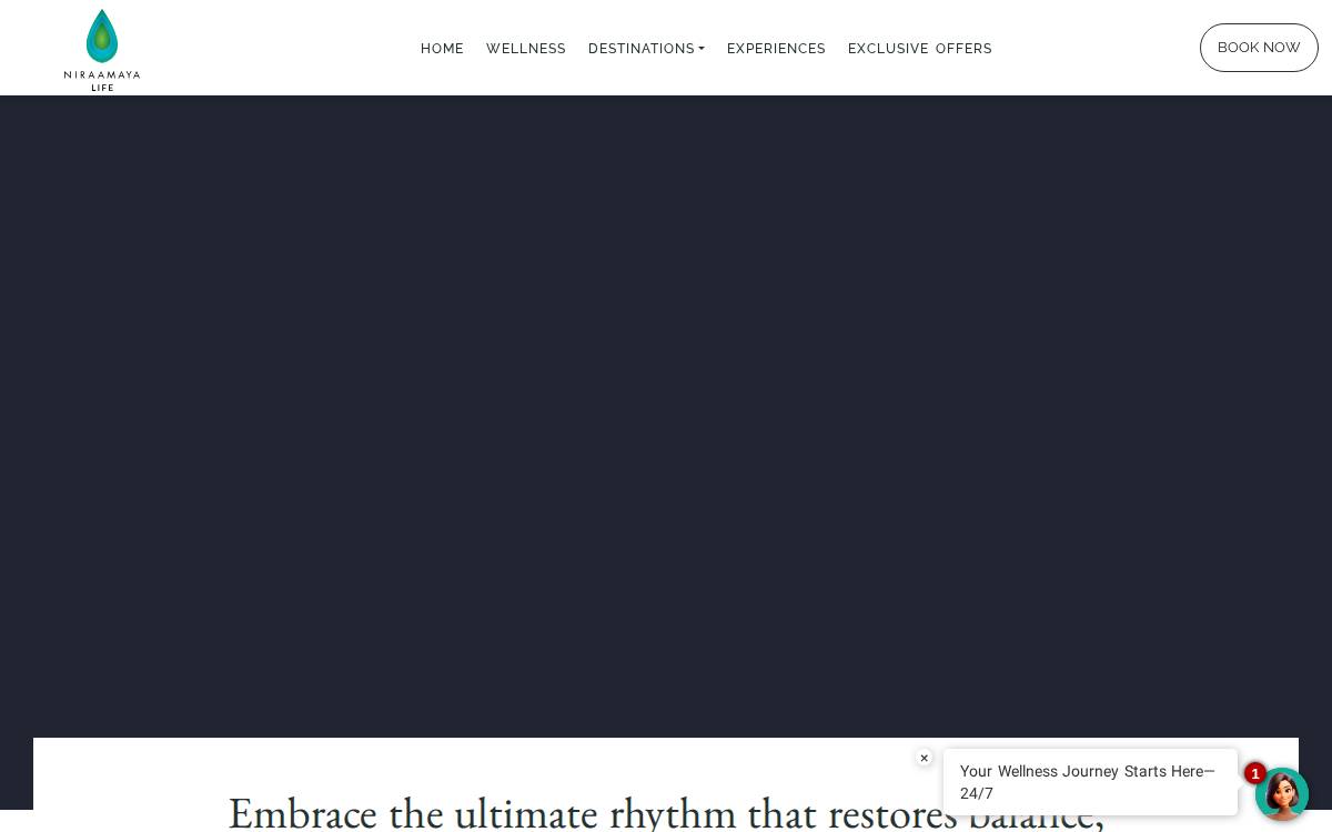 Niraamaya Retreats website preview