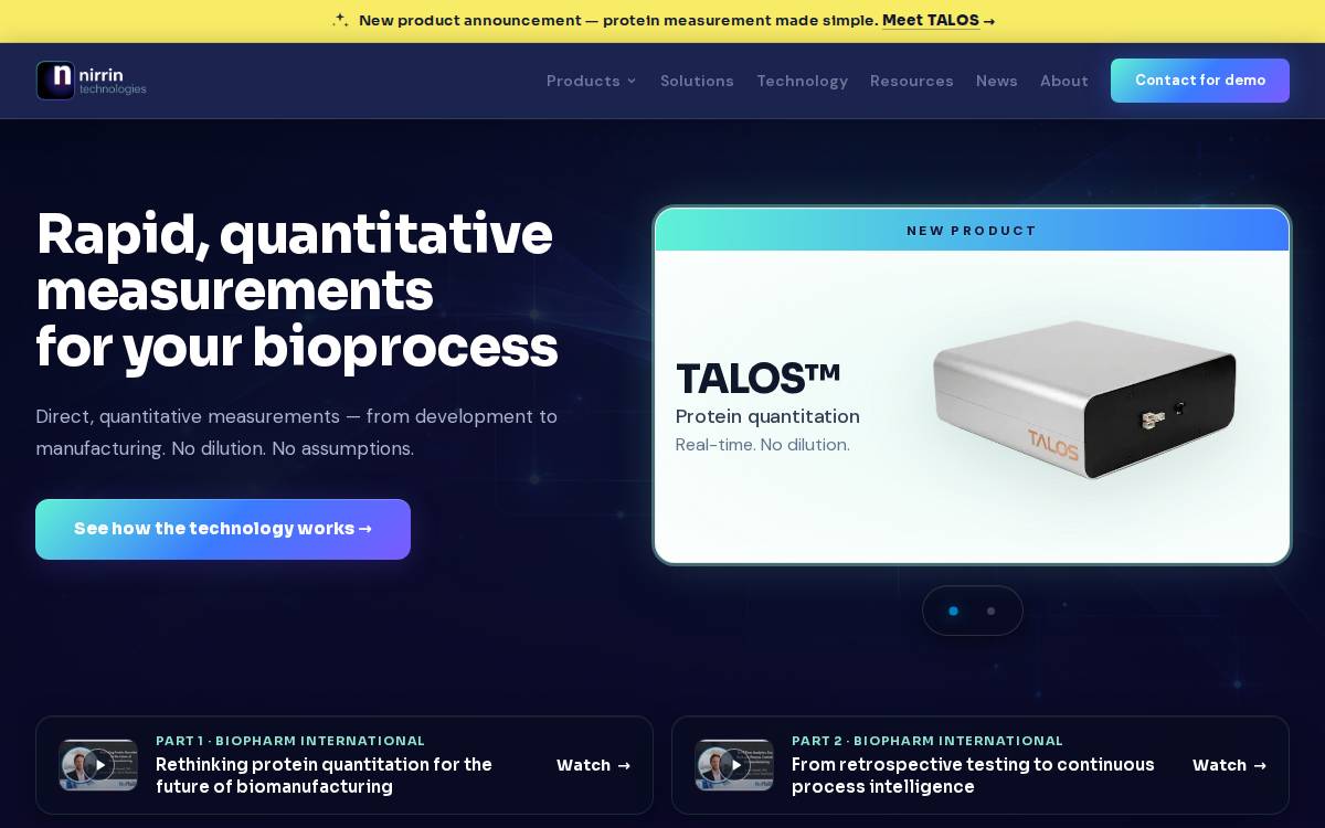 Nirrin Technologies website preview