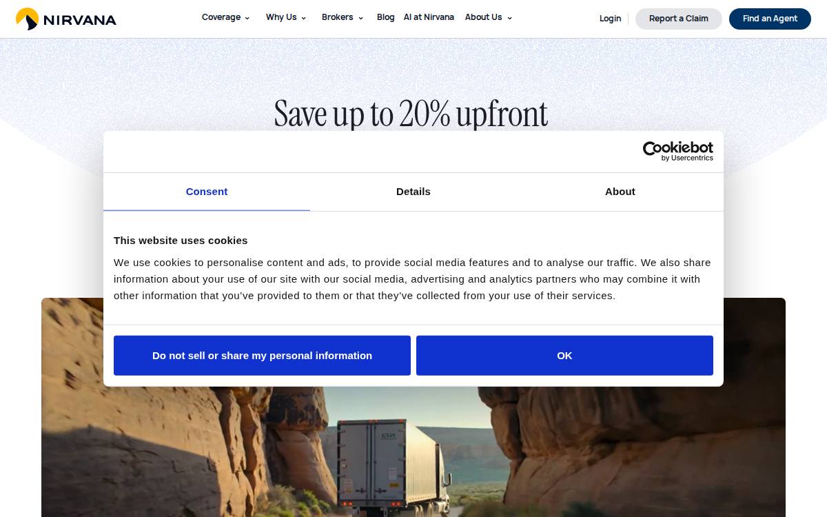 Nirvana Insurance website preview