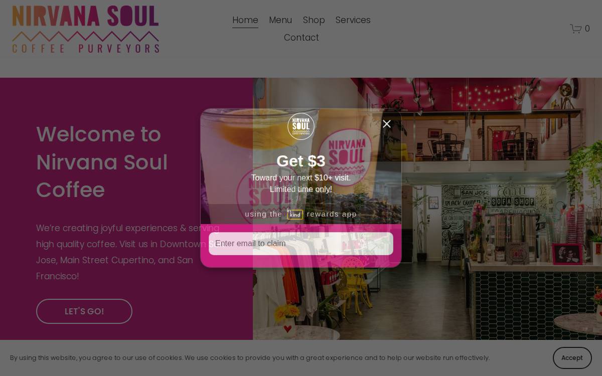 Nirvanasoulcoffee website preview