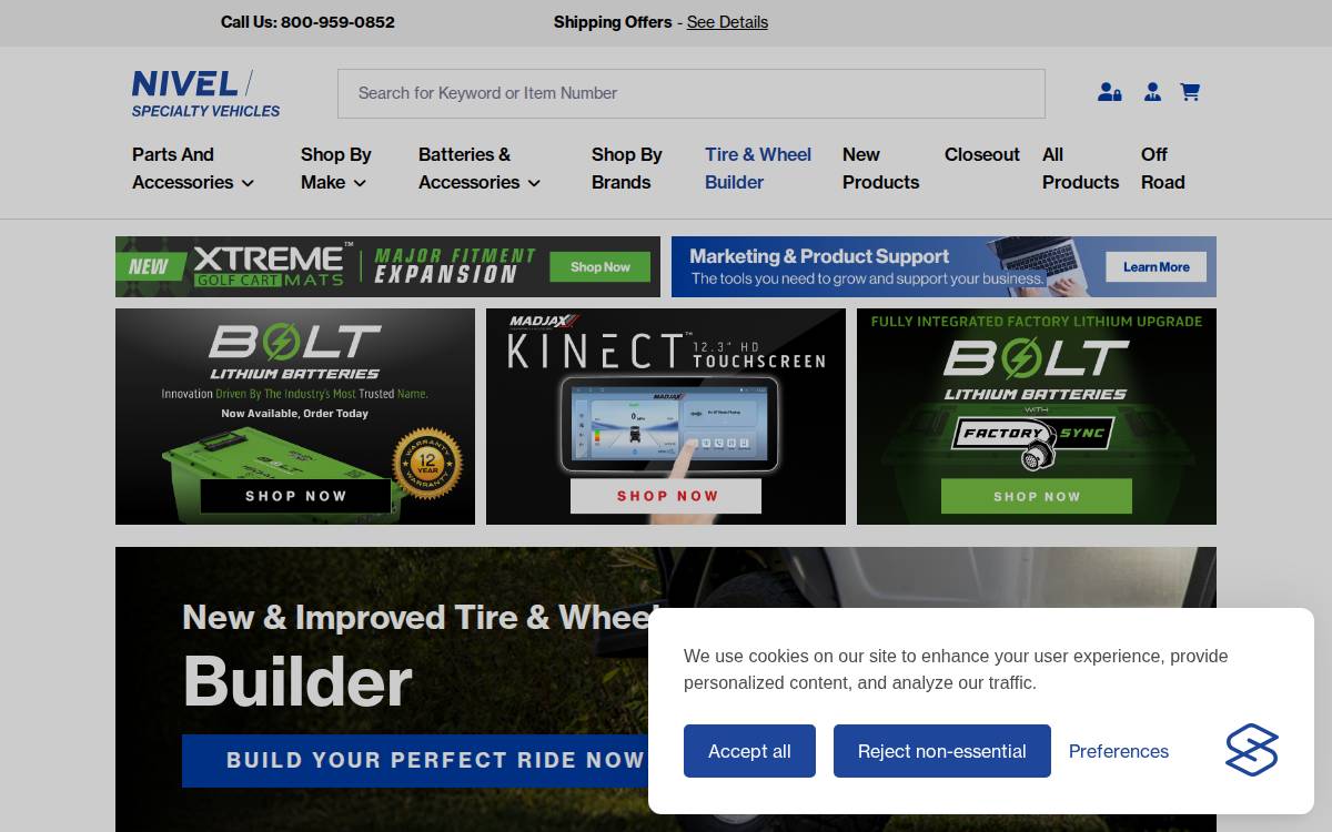 Nivelparts website preview