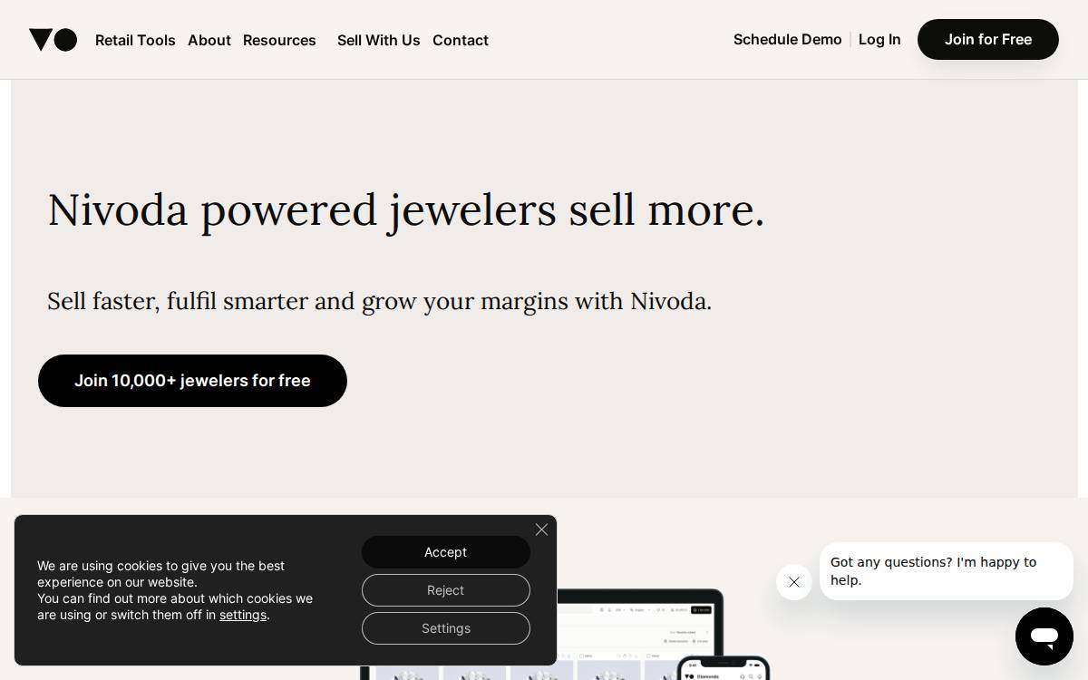 Nivoda website preview