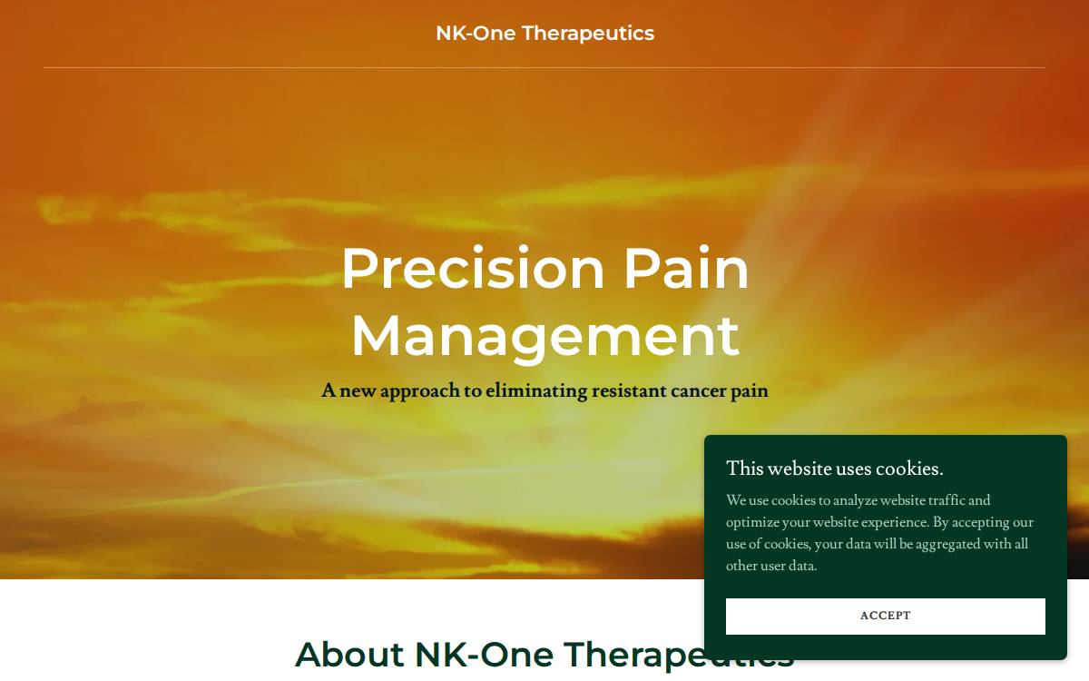 NK-One Therapeutics website preview