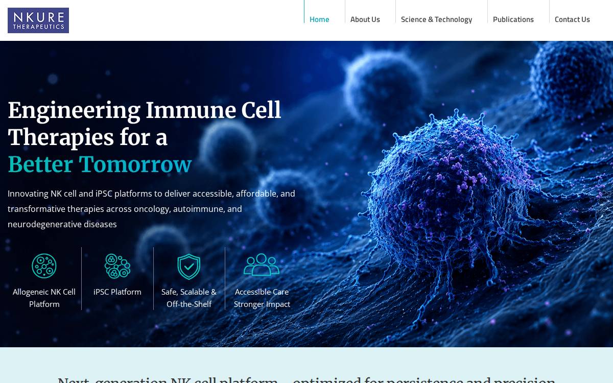 Nkure Therapeutics website preview
