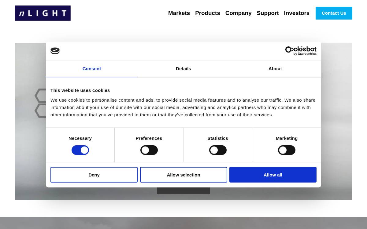 nLight Photonics website preview