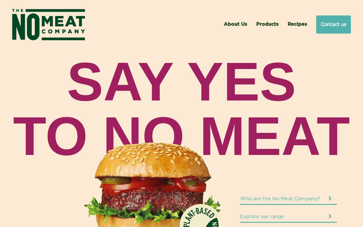 No Meat.Co website preview
