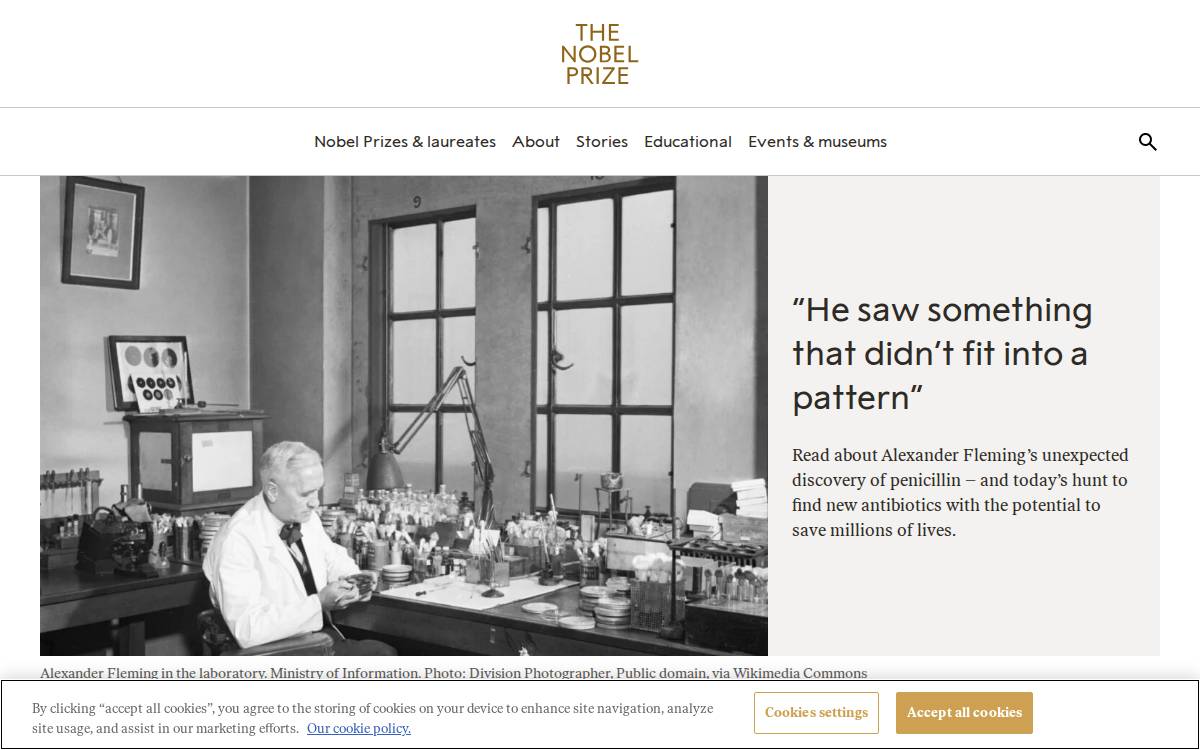 Nobelprize website preview
