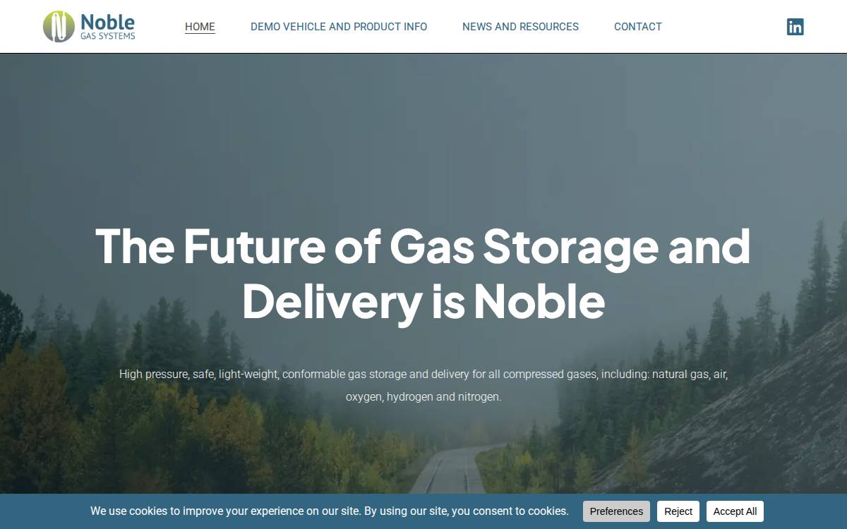 Noble Gas Systems website preview
