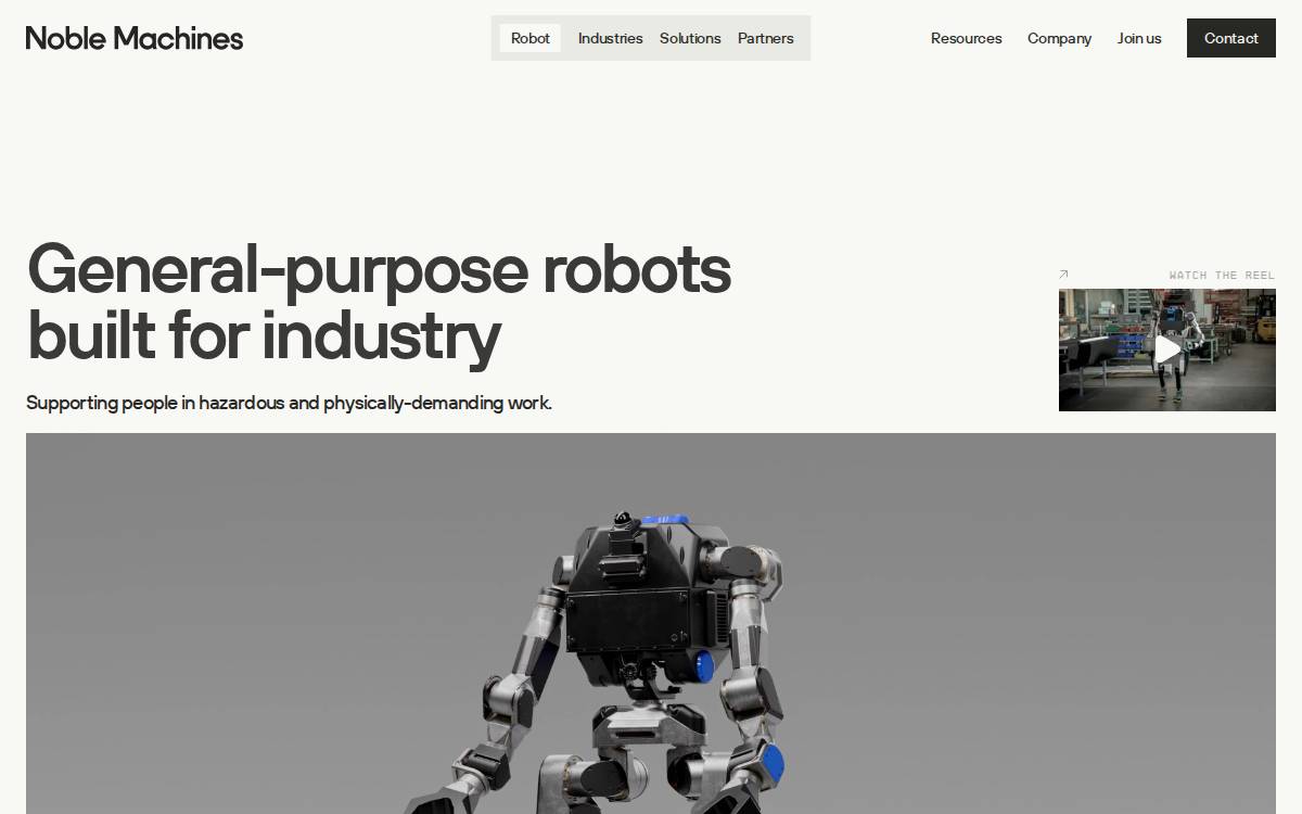 Noble Machines website preview