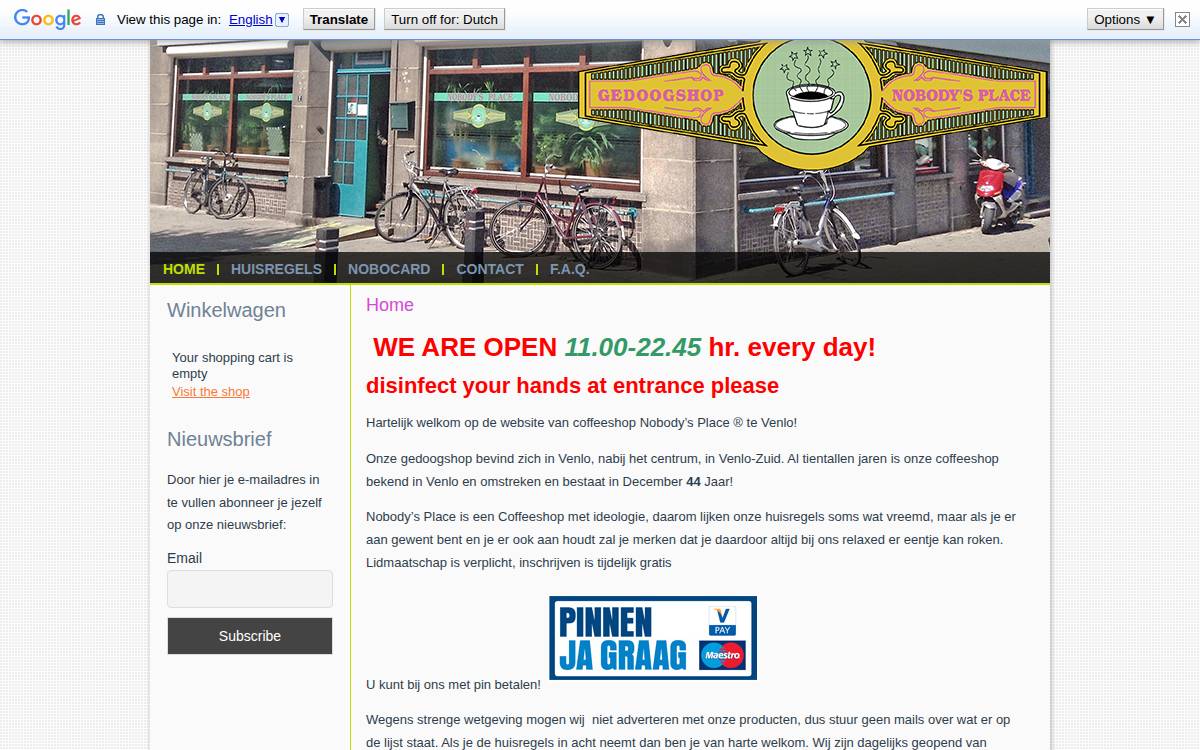 Nobodys Place website preview