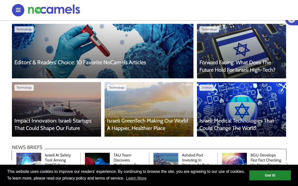 Nocamels website preview