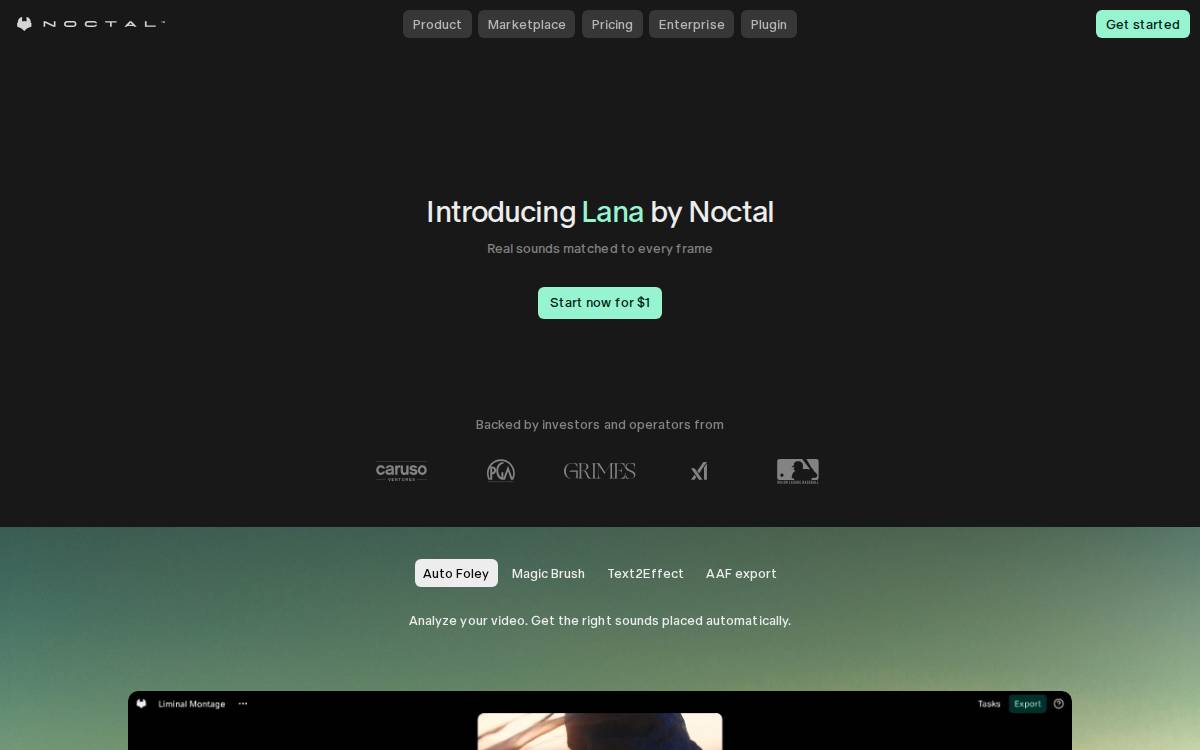 Noctal website preview