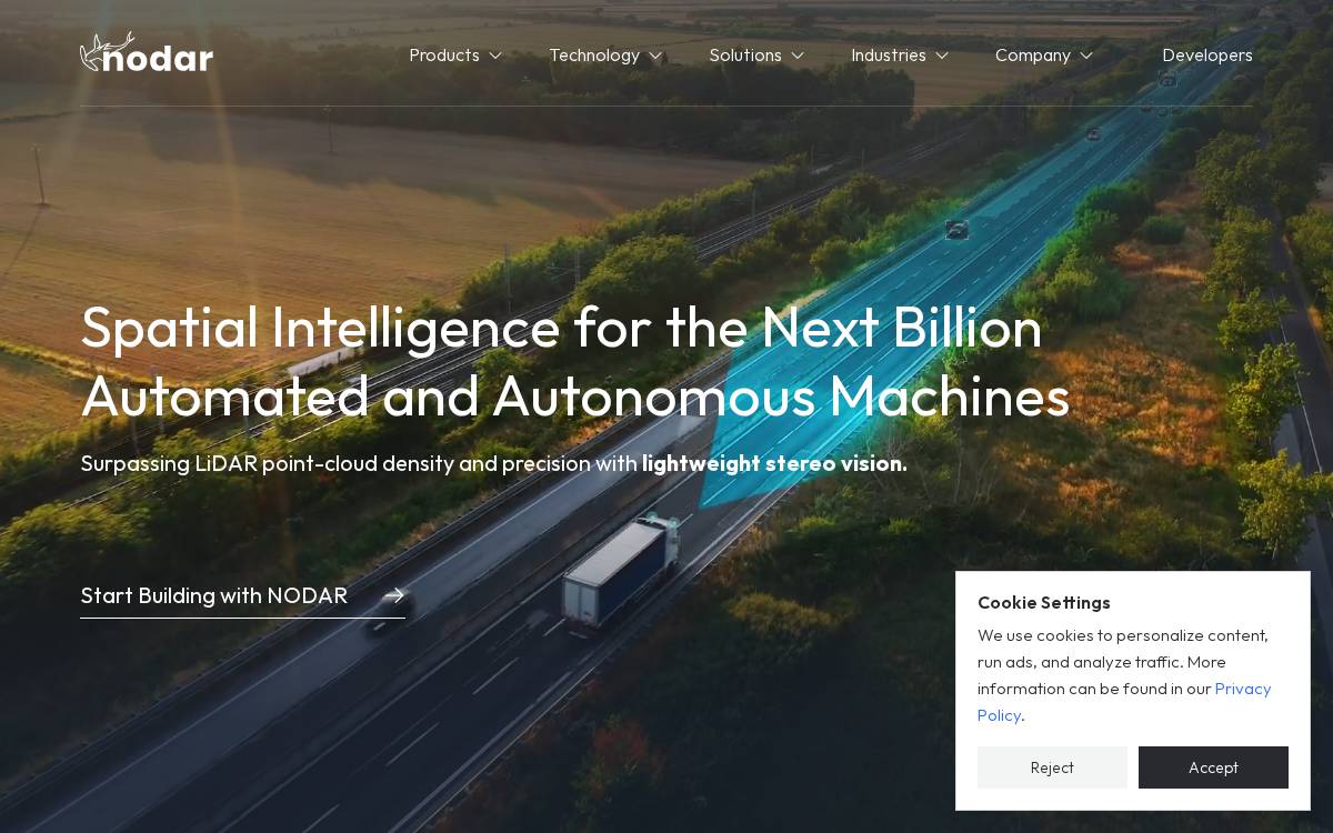 NODAR website preview
