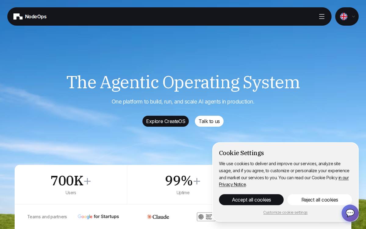 NodeOps Node Service website preview