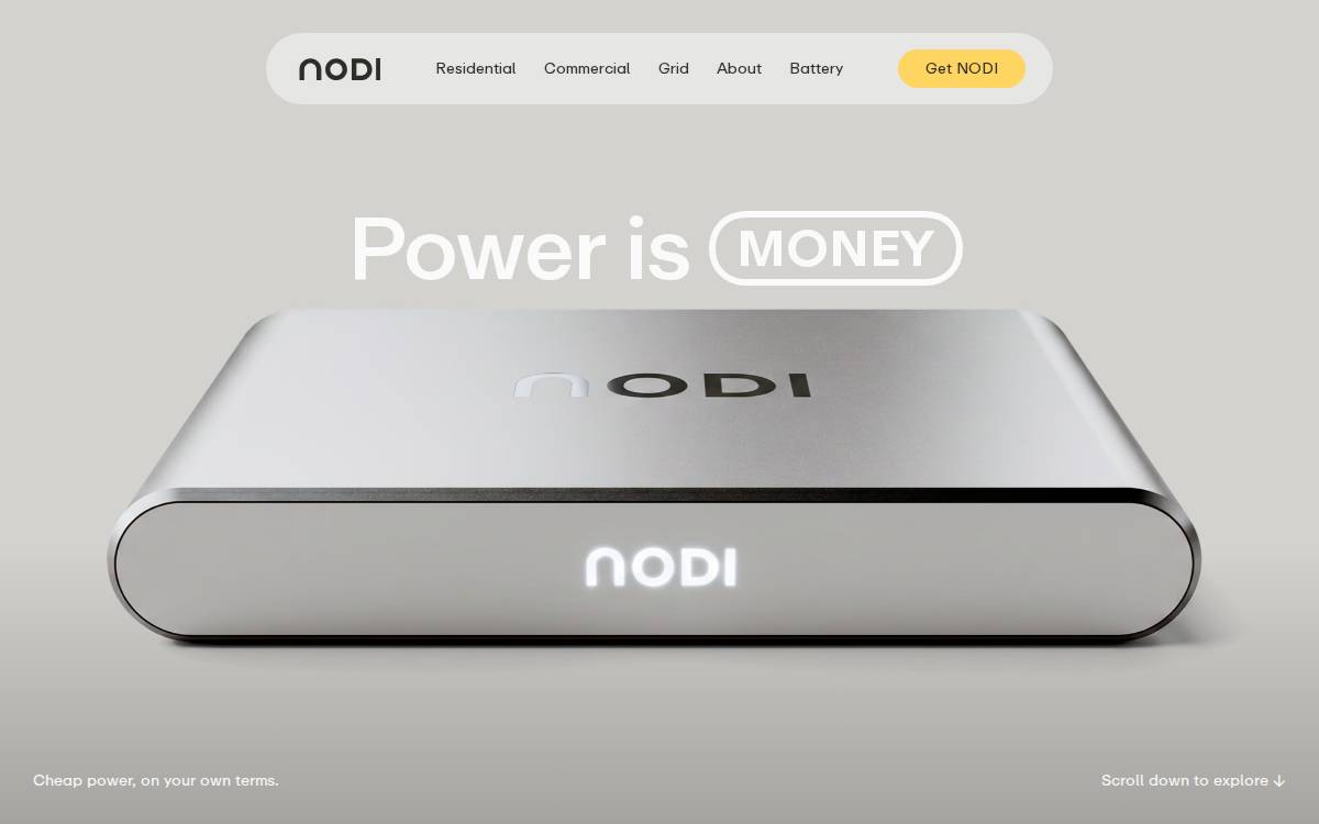 NODI Energy website preview